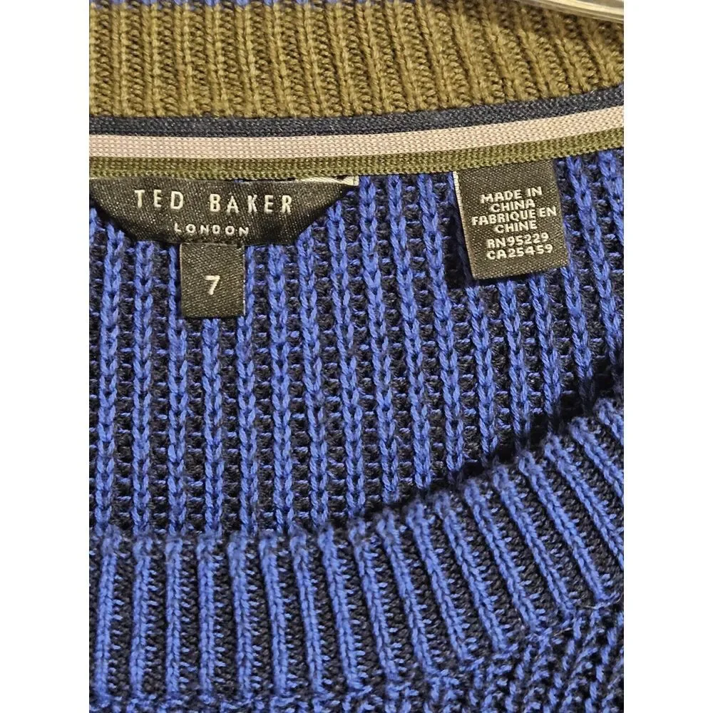 Ted Baker Mixme Directional Ribbed Crewneck Sweater Cotton‎ Blend Men's 7 (3XL)